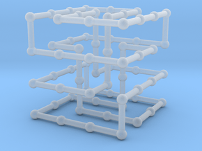 Knot 6_3 in grid in Clear Ultra Fine Detail Plastic