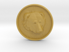 Grizzly Bear Coin in Tan Fine Detail Plastic