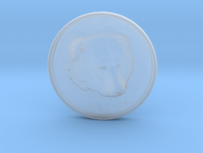 Grizzly Bear Coin in Clear Ultra Fine Detail Plastic