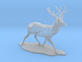 Low Poly Semiwire Deer in Clear Ultra Fine Detail Plastic