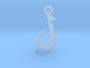Cosplay Charm - Fish Hook (flat) in Clear Ultra Fine Detail Plastic
