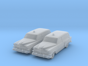 1954 Chevy Police Wagon (2) N Scale Vehicles in Clear Ultra Fine Detail Plastic