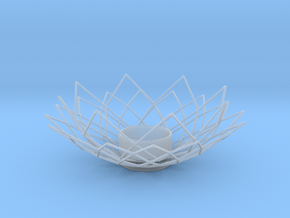 Wire Lotus Tealight Holder in Clear Ultra Fine Detail Plastic