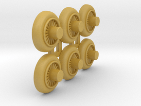 Wooden Railway Wheel - 75% Size - 6 Pack in Tan Fine Detail Plastic