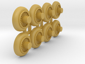 Wooden Railway Wheel - 75% Size - 8 Pack in Tan Fine Detail Plastic