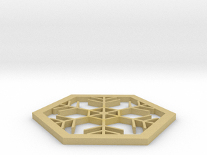 Snowflake coaster in Tan Fine Detail Plastic