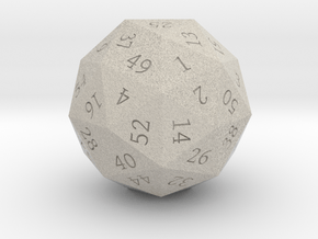 Pentakis Dodecahedral 60-sided die in Natural Sandstone
