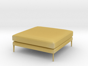 Miniature 1:24 Sofa/Pouf in Tan Fine Detail Plastic
