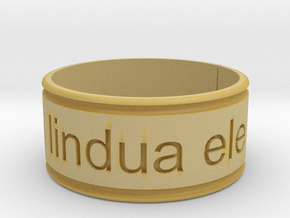 Elven ring saying "My heart sing to see thee" in Tan Fine Detail Plastic