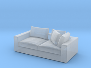 Miniature 1:48 Sofa in Clear Ultra Fine Detail Plastic