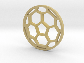 Soccer Ball - flat- outline in Tan Fine Detail Plastic
