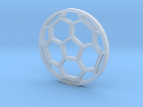 Soccer Ball - flat- outline in Clear Ultra Fine Detail Plastic