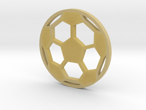 Soccer Ball - flat- filled in Tan Fine Detail Plastic