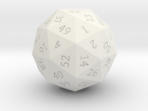 Pentakis Dodecahedral 60-sided die in White Natural Versatile Plastic