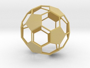 Soccer Ball - wireframe - 2 in Tan Fine Detail Plastic