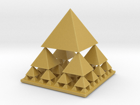 Fractal Pyramid in Tan Fine Detail Plastic