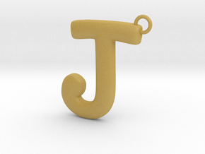 Cosplay Charm - Letter J Necklace Charm with loop in Tan Fine Detail Plastic
