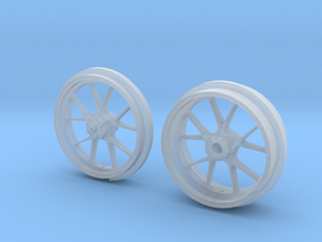 1/12 10 Spoke Motorcycle wheels in Clear Ultra Fine Detail Plastic