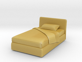 Modern Miniature 1:24 Bed in Tan Fine Detail Plastic