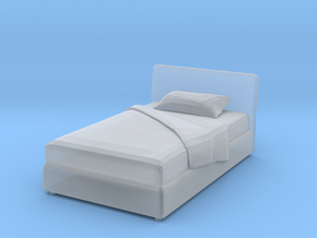 Modern Miniature 1:24 Bed in Clear Ultra Fine Detail Plastic