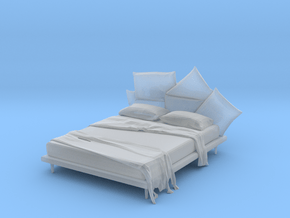Modern Miniature 1:24 Bed in Tan Fine Detail Plastic