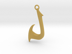 Cosplay Charm - Fish Hook (curved with hoop) in Tan Fine Detail Plastic