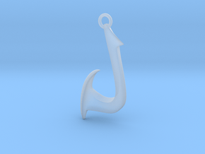 Cosplay Charm - Fish Hook (curved with hoop) in Clear Ultra Fine Detail Plastic