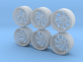 1/64 scale 30 inch wheels in Clear Ultra Fine Detail Plastic