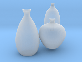 Modern Miniature 1:24 Vase Set in Clear Ultra Fine Detail Plastic