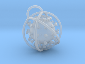 Coronavirus Pendant amulet in Clear Ultra Fine Detail Plastic