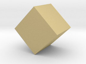 Cube Geometry 1 inch - Platonic Solid in Tan Fine Detail Plastic