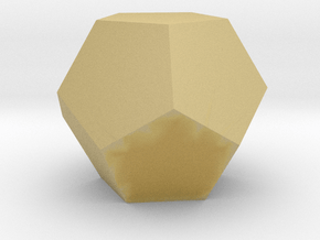 Dodecahedron 1 inch - Platonic Solid in Tan Fine Detail Plastic