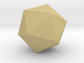 Icosahedron - Platonic Solid - 1in in Tan Fine Detail Plastic
