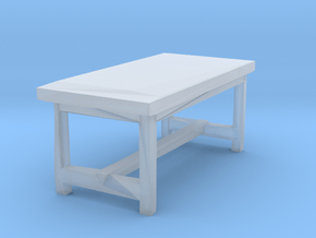 Miniature 1:48 Rustic Table in Clear Ultra Fine Detail Plastic