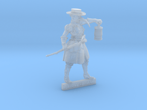 Plague nurse 32mm miniature with mask and hat in Clear Ultra Fine Detail Plastic