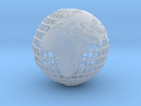 earth in mesh with relief in Clear Ultra Fine Detail Plastic