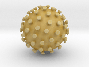 Corona Virus Pendant in Tan Fine Detail Plastic