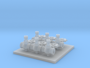 3 Inch Valves F Scale in Clear Ultra Fine Detail Plastic