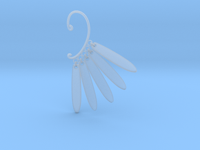 Cosplay Dangling Petal Charm Earring (style 2) in Clear Ultra Fine Detail Plastic