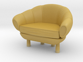 Miniature 1:24 Armchair in Tan Fine Detail Plastic