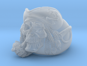 "Blue Beard" Pirate skull ring   in Clear Ultra Fine Detail Plastic