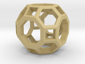 lawal 54mm v2 skeletal truncated cuboctahedron in Tan Fine Detail Plastic