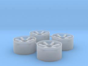 JDM TE37 19" x 10" drift wheels x4 - 1/24 1/25 in Clear Ultra Fine Detail Plastic