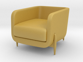 Modern Miniature 1:24 Armchair in Tan Fine Detail Plastic