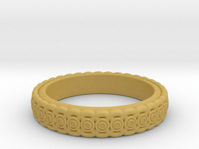 Circles Ring  in Tan Fine Detail Plastic