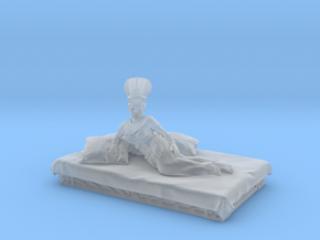 28mm Cleopatra on bed in Clear Ultra Fine Detail Plastic