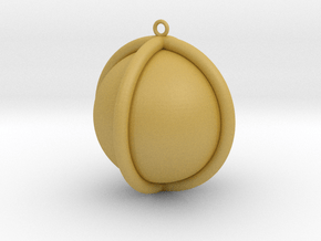 Circle Pendant with Rings in Tan Fine Detail Plastic