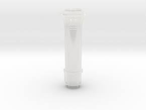 O Scale Capped Smoke Stack in Clear Ultra Fine Detail Plastic