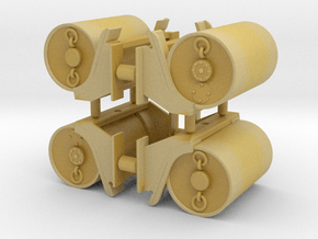 Depth Charges in chutes various scales in Tan Fine Detail Plastic: 1:72