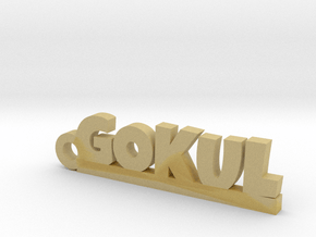 GOKUL_keychain_Lucky in Tan Fine Detail Plastic